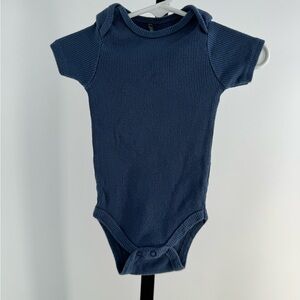Chick Pea blue ribbed onesie bodysuit size 6-9 months
